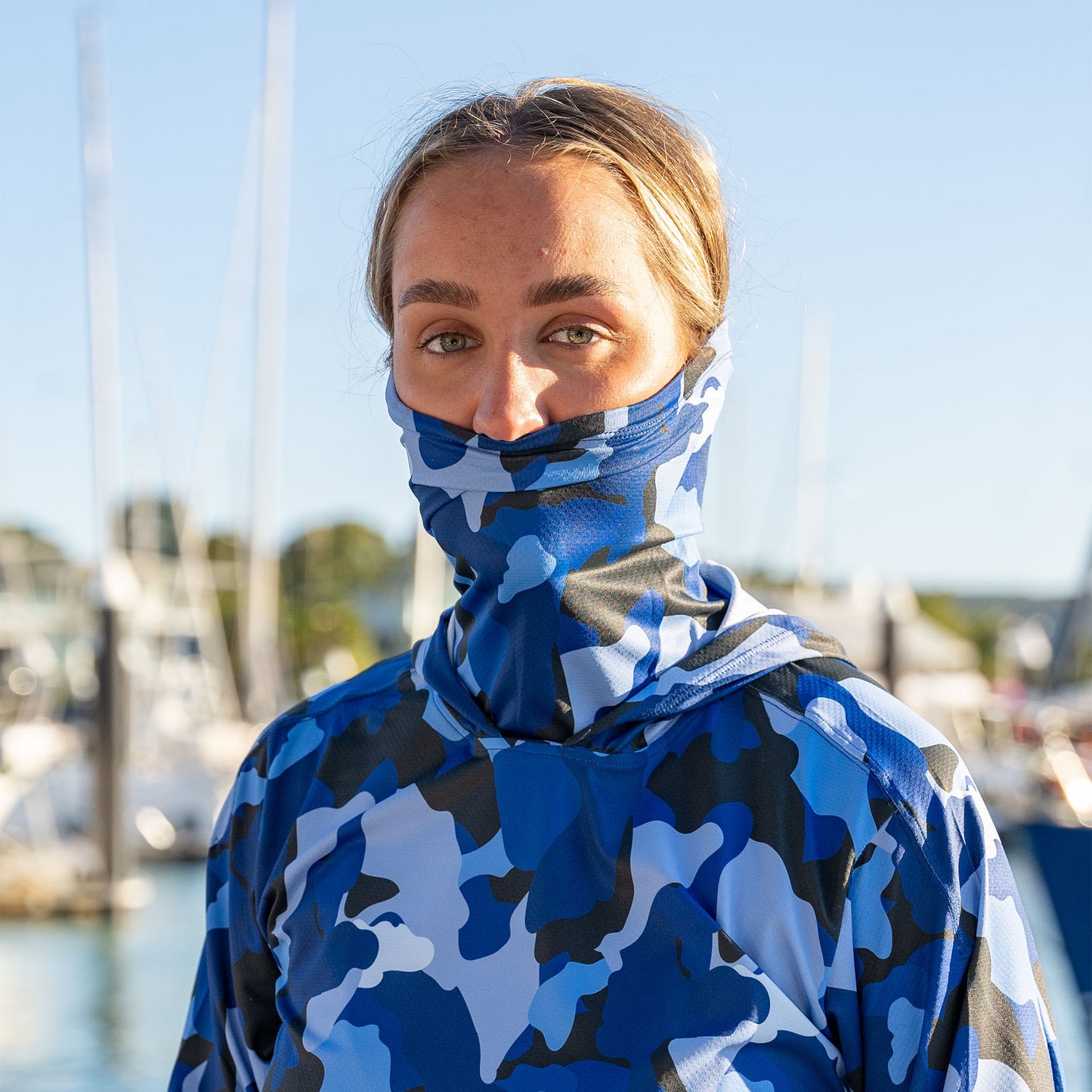 Hooded Sun Shirt - Blue Camo