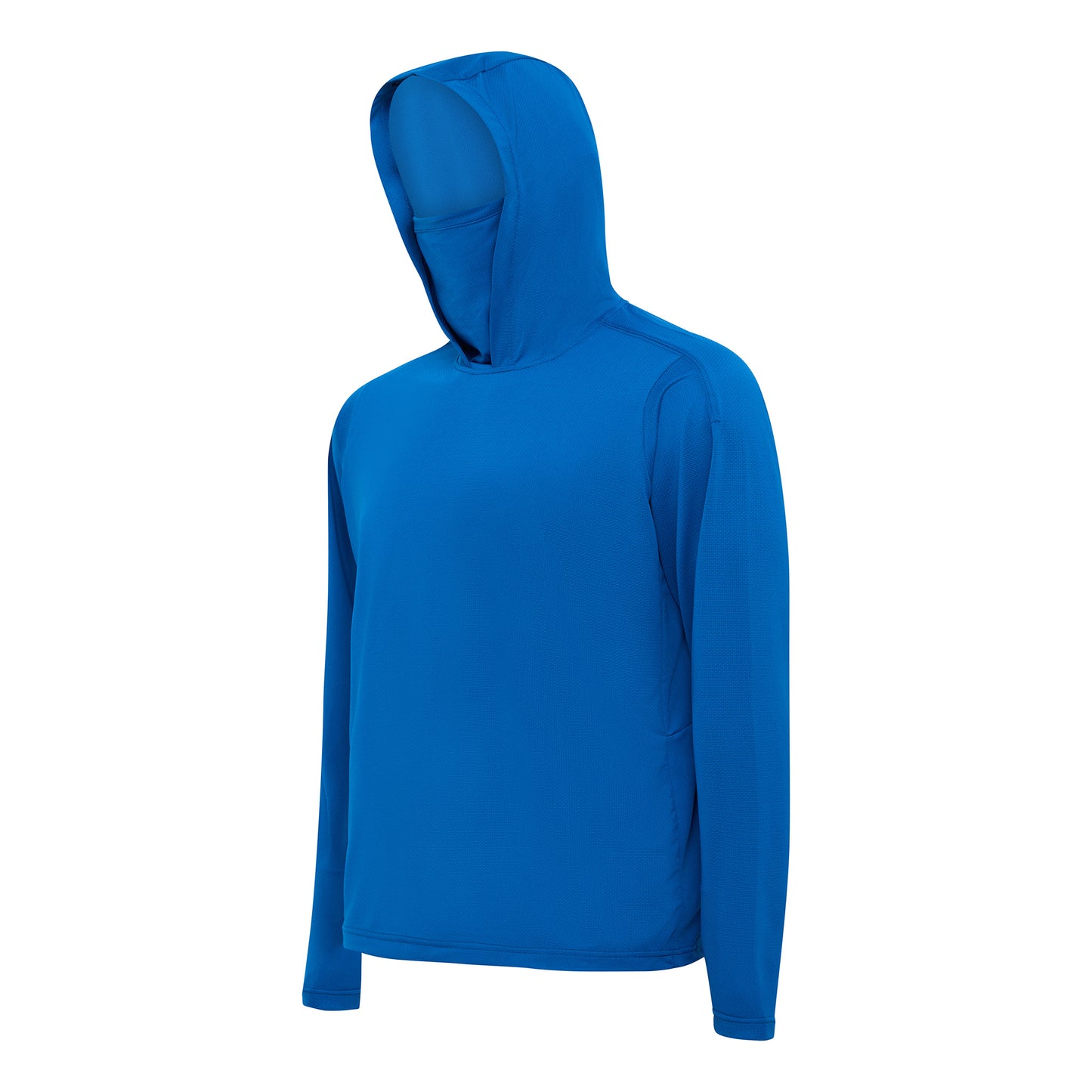 Burke Hooded Sun Shirt with built-in neck gaiter - blue - product side