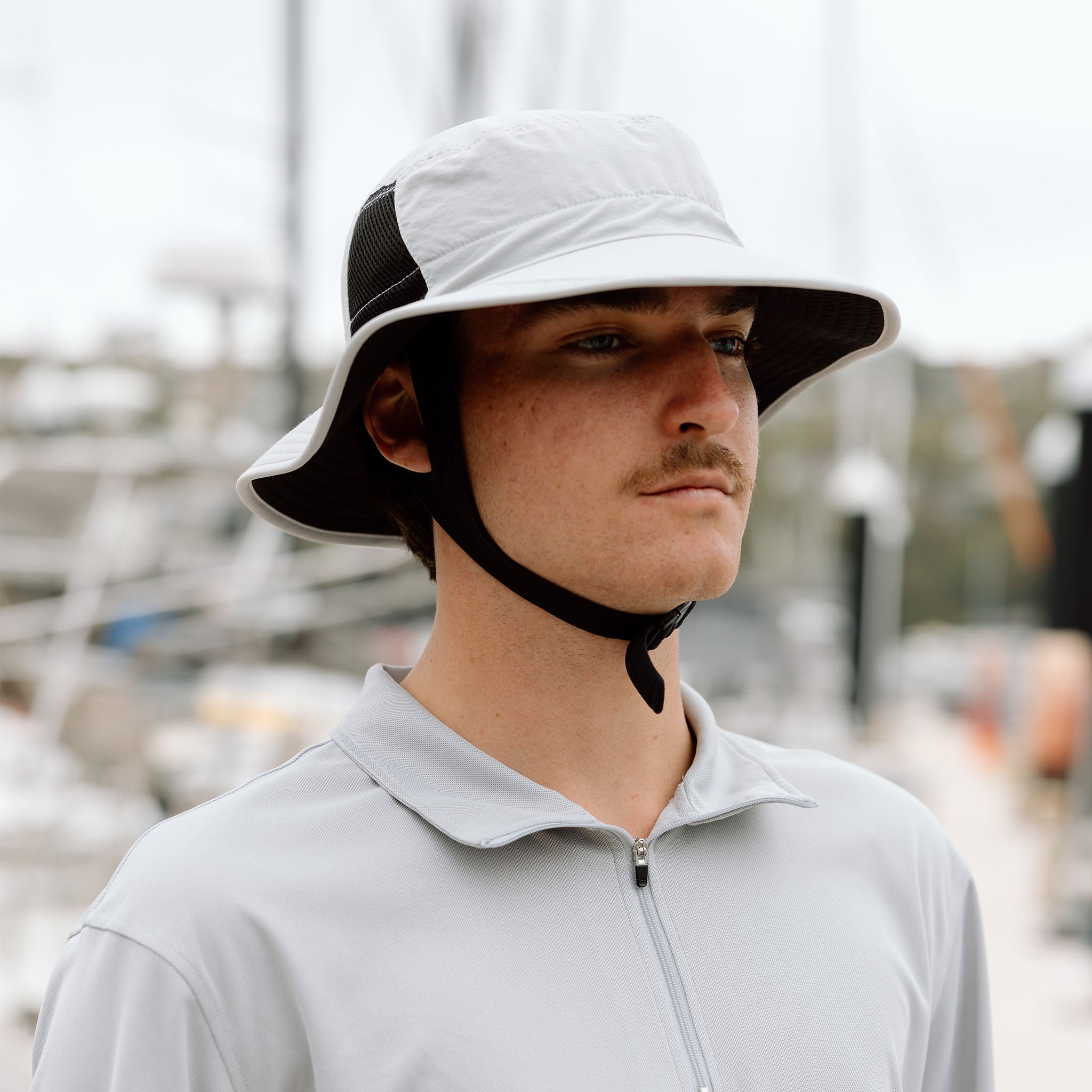 Profile Mesh Panel Sun Hat - Light Grey