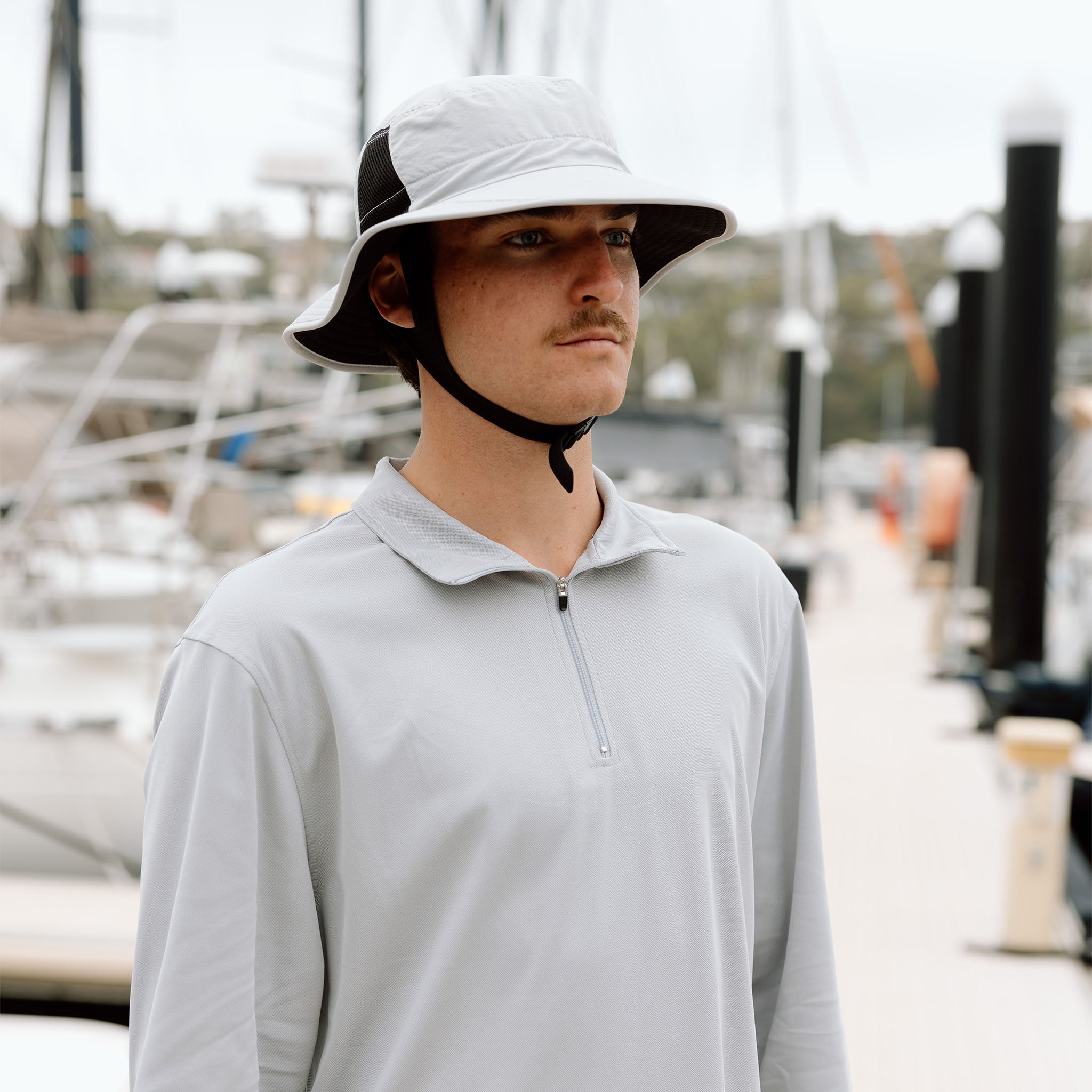 Profile Mesh Panel Sun Hat - Light Grey