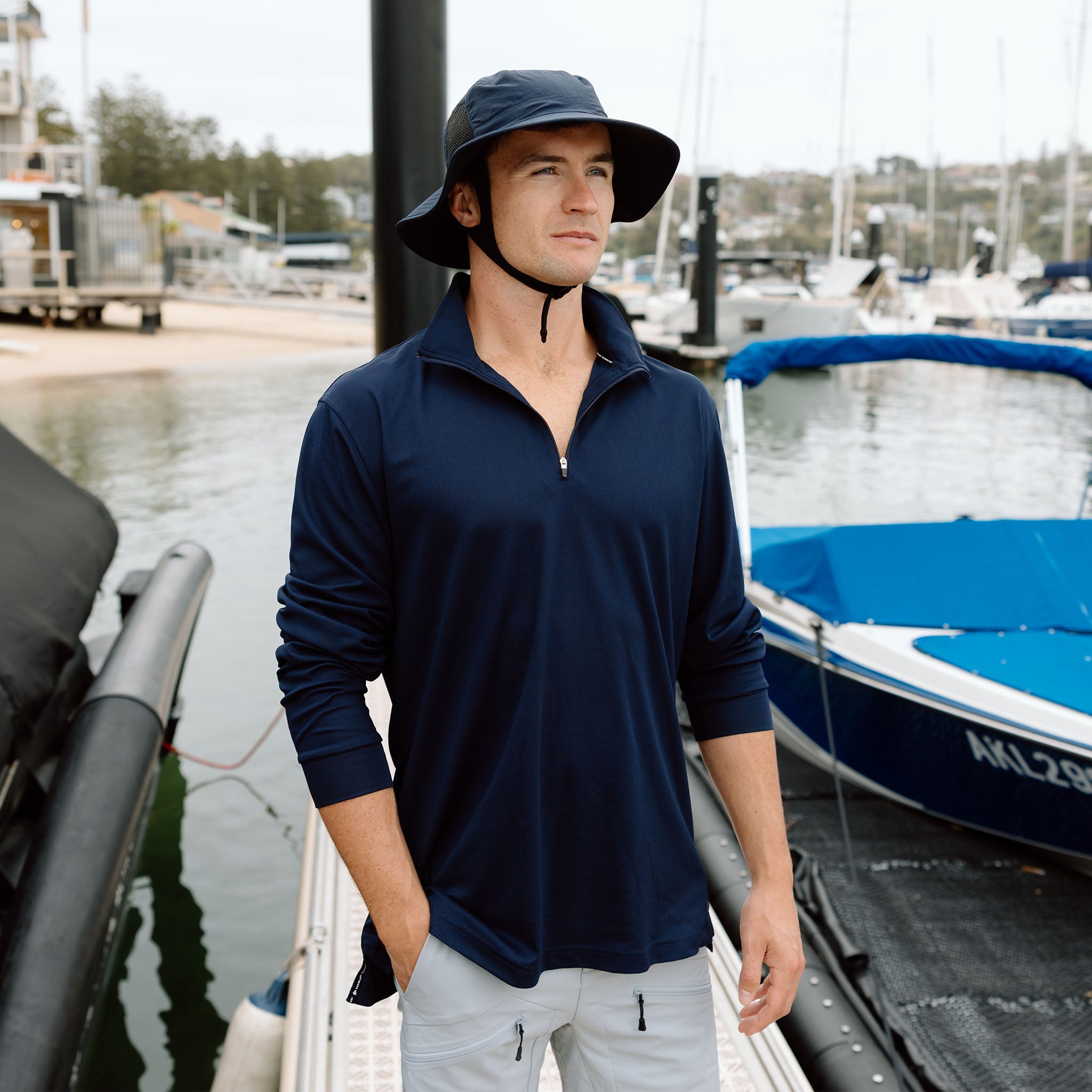 Profile Mesh Panel Sun Hat - Navy