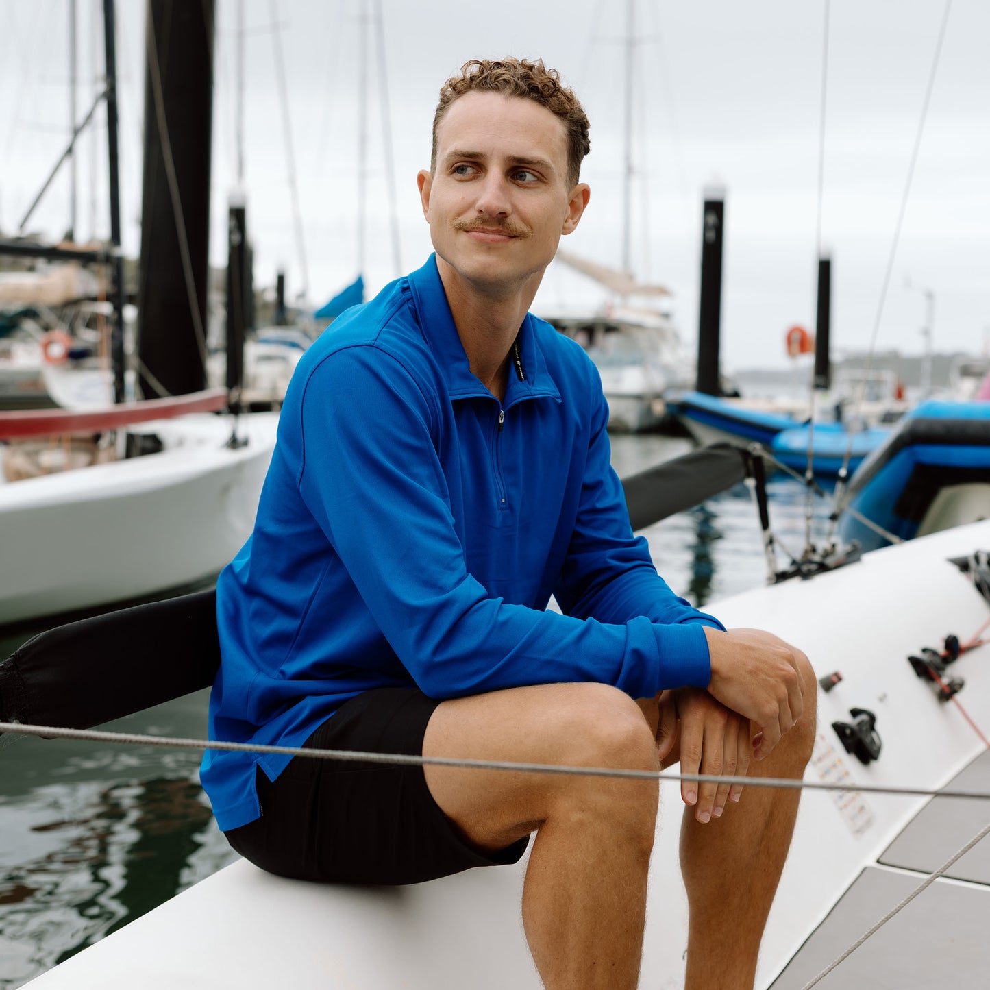 Signature Long Sleeve Polo - Blue