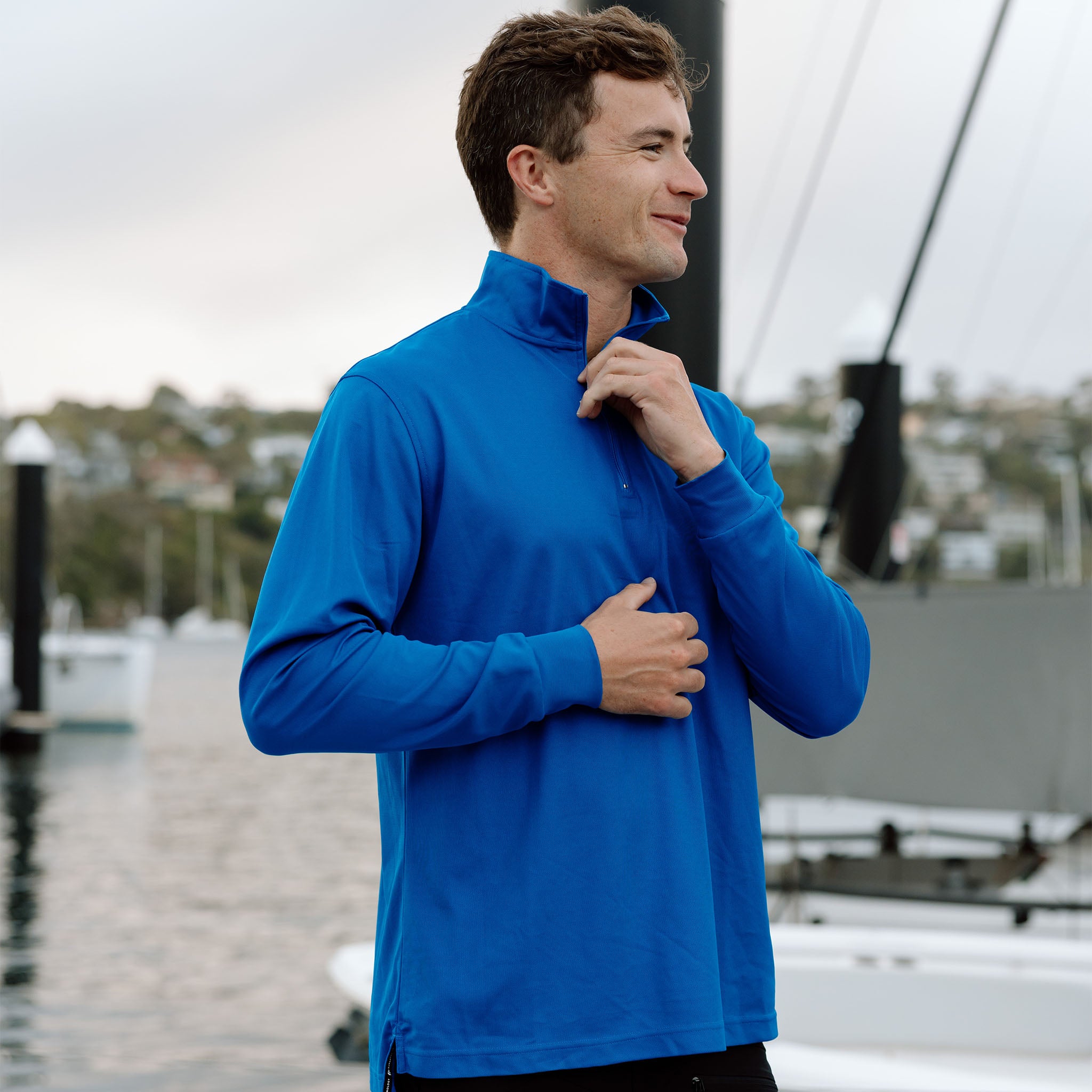 Signature Long Sleeve Polo - Blue