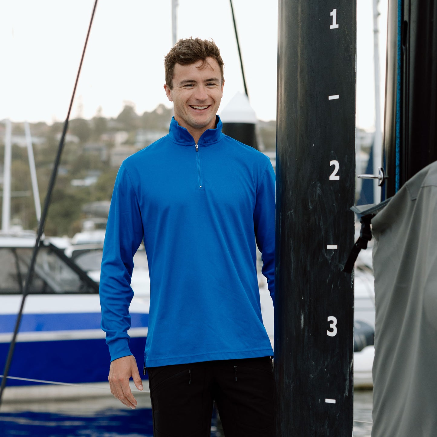 Signature Long Sleeve Polo - Blue