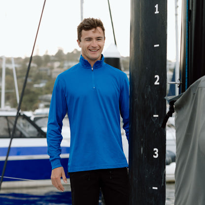 Signature Long Sleeve Polo - Blue