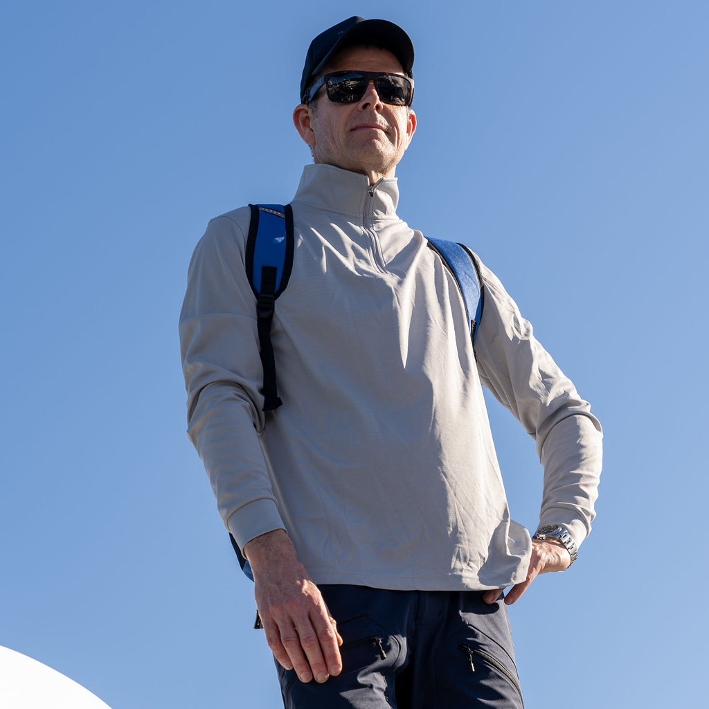 Signature Long Sleeve Polo - Light Grey