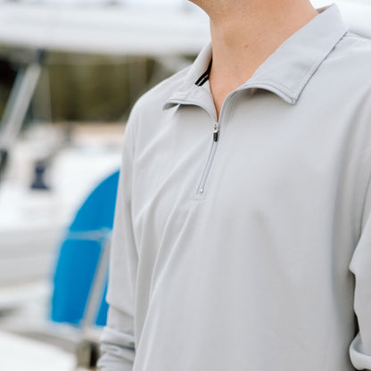 Signature Long Sleeve Polo - Light Grey