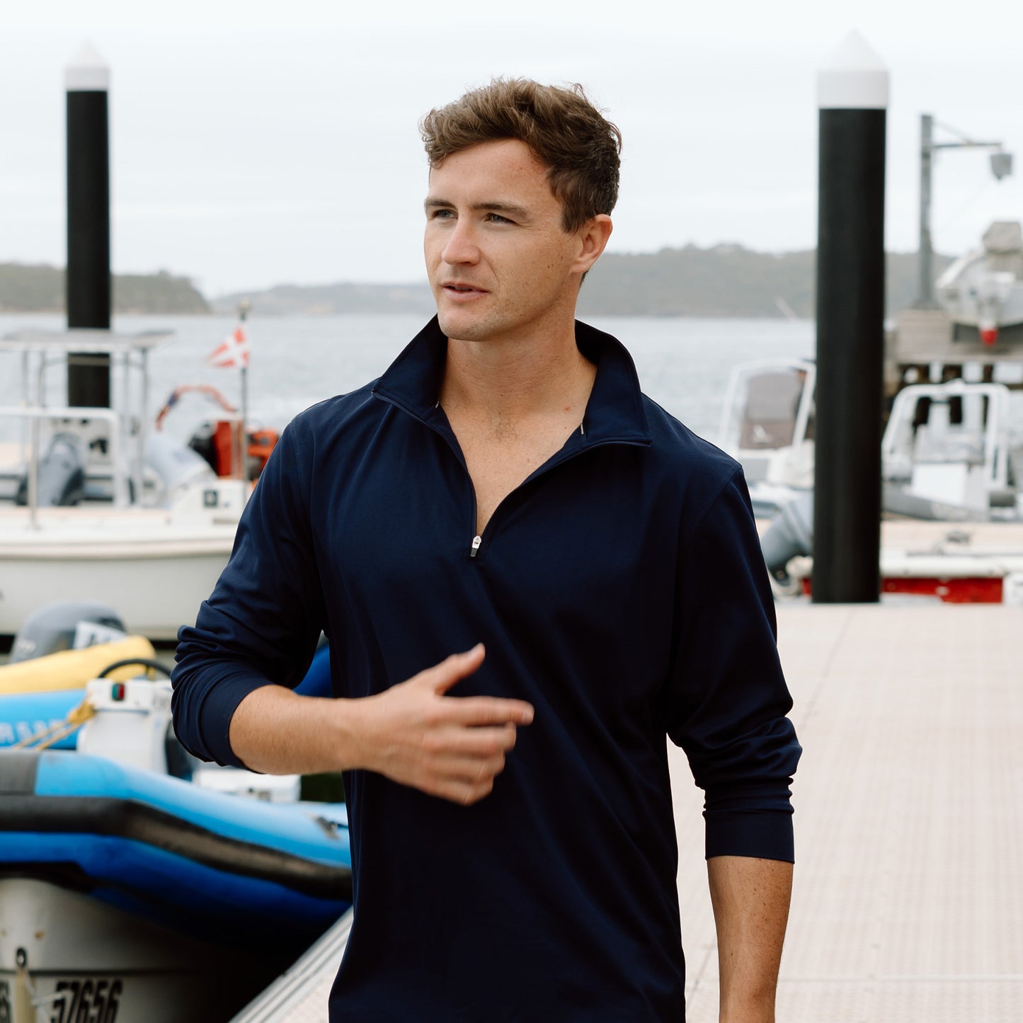 Signature Long Sleeve Polo - Navy