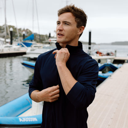 Signature Long Sleeve Polo - Navy