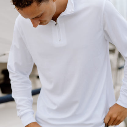 Signature Long Sleeve Polo - White