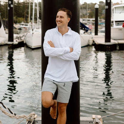 Signature Long Sleeve Polo - White