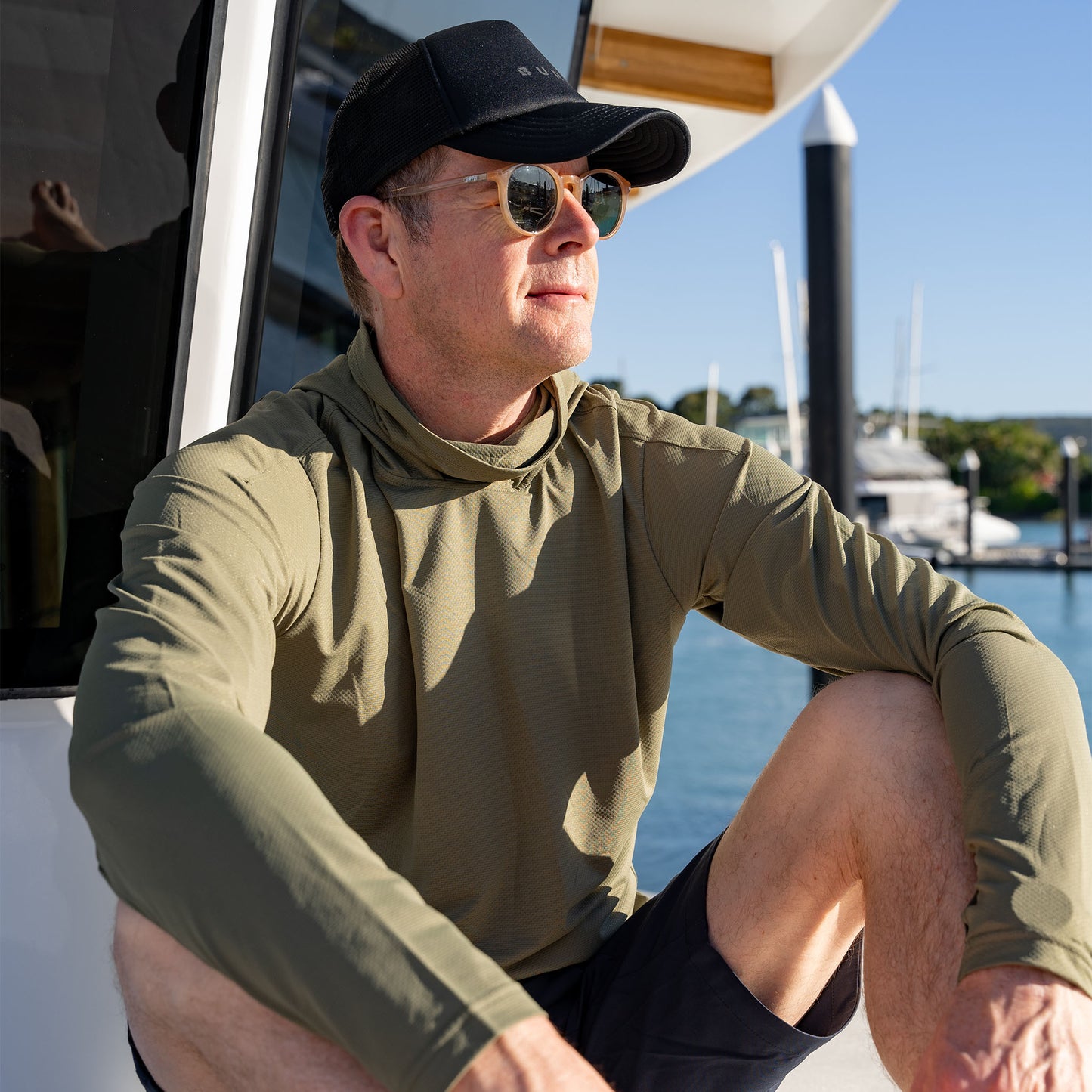 Hooded Sun Shirt - Army Green