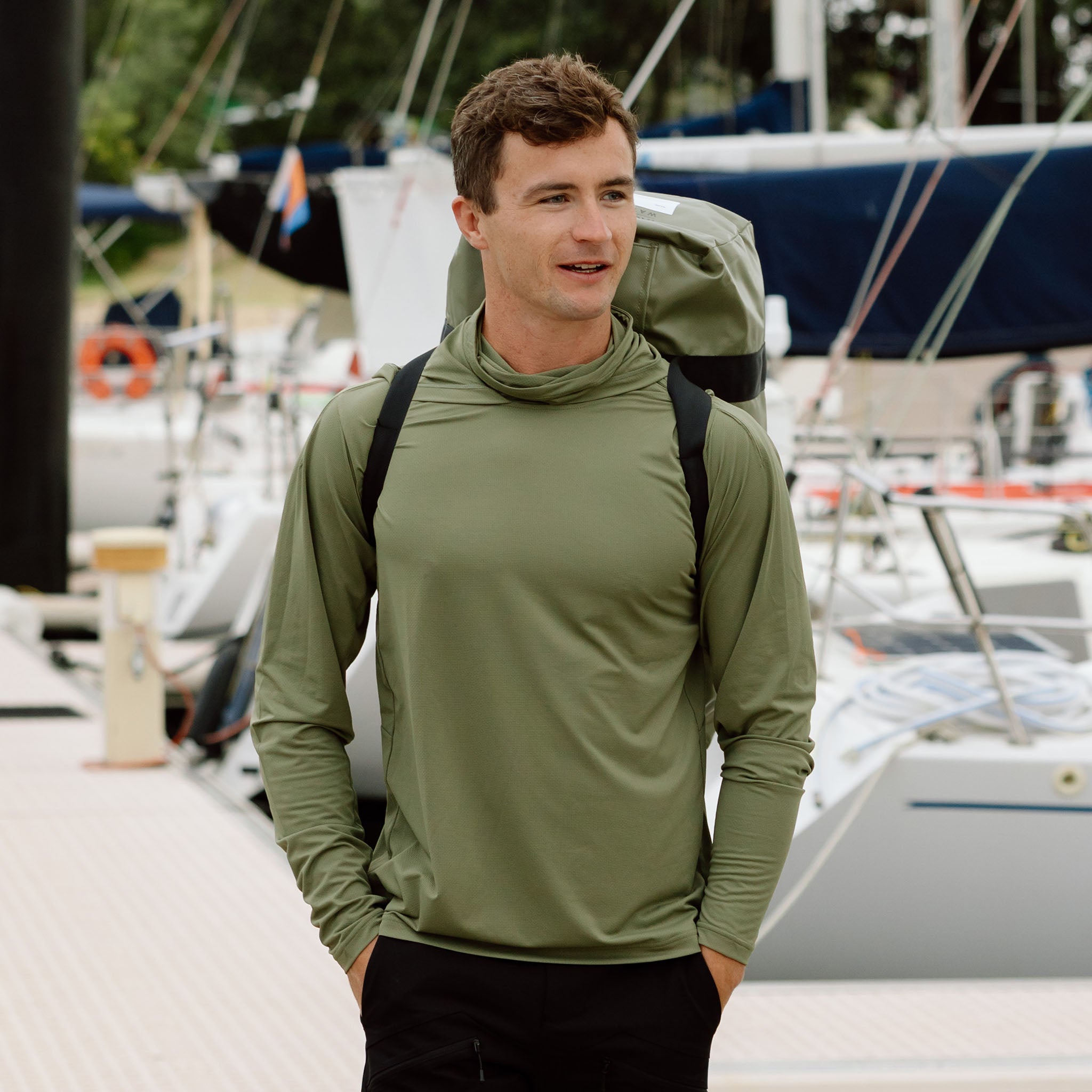 Hooded Sun Shirt - Army Green