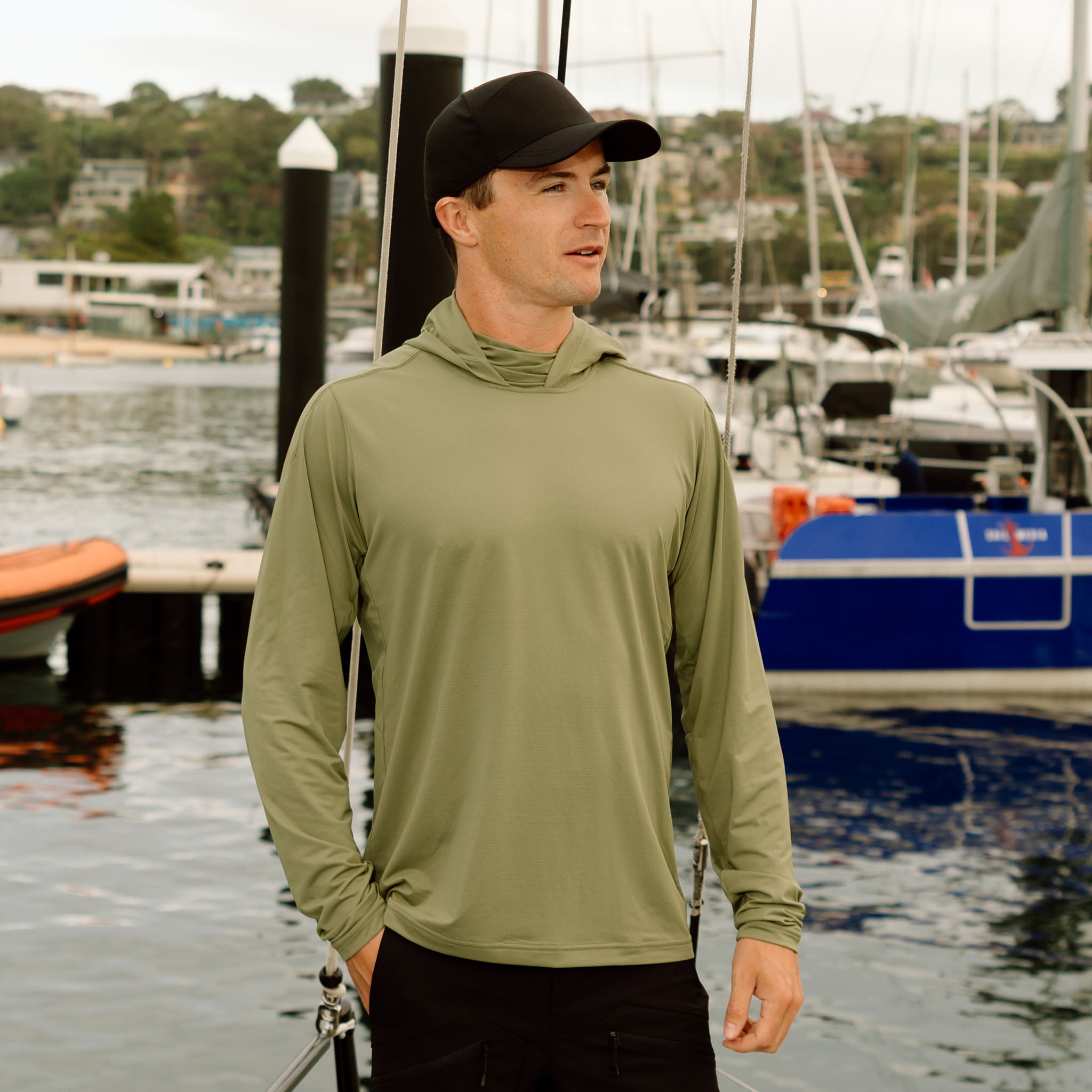 Hooded Sun Shirt - Army Green