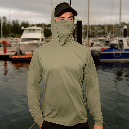 Hooded Sun Shirt - Army Green
