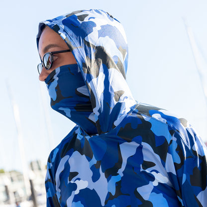 Hooded Sun Shirt - Blue Camo