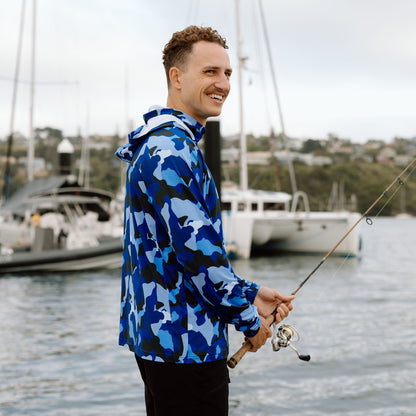 Hooded Sun Shirt - Blue Camo
