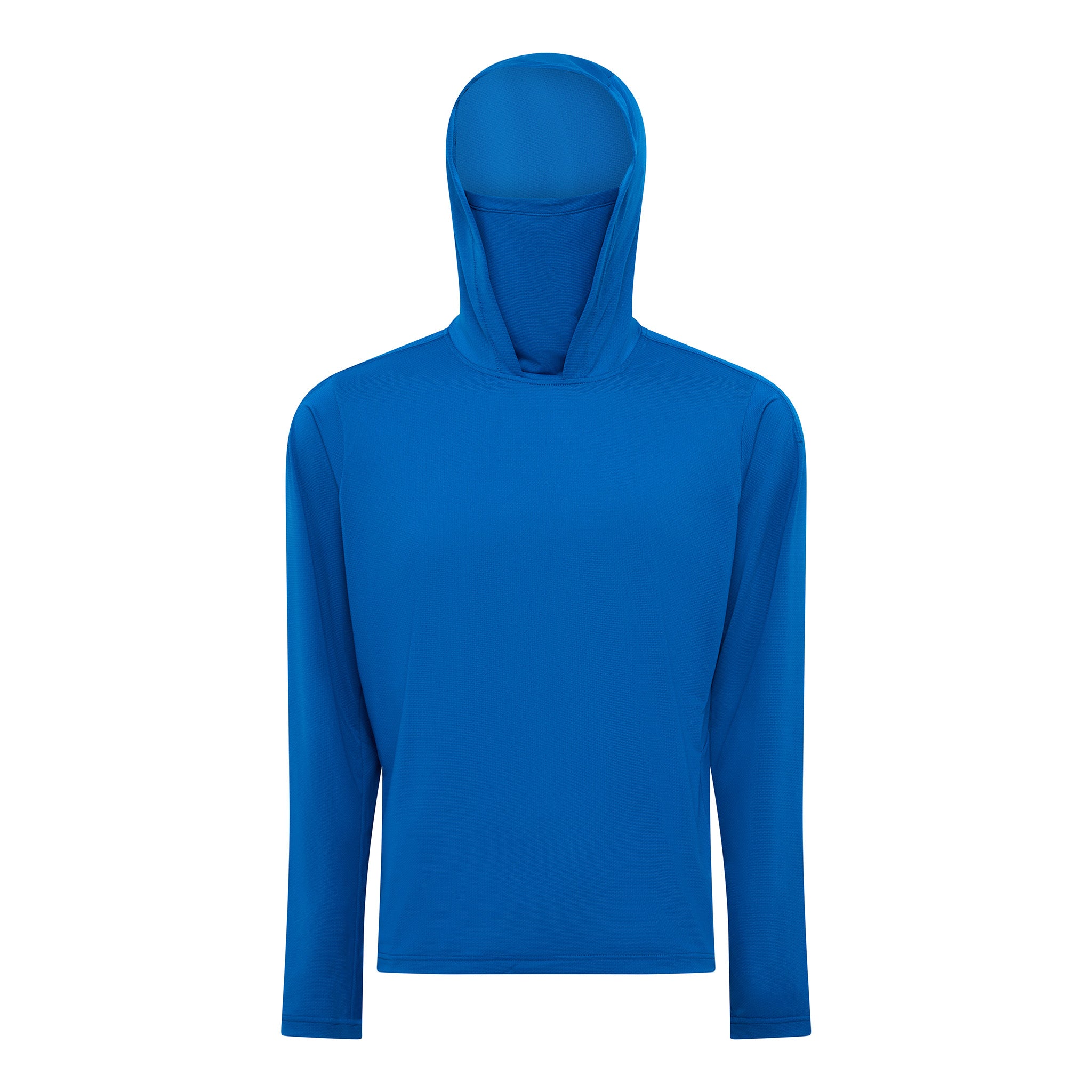 Burke Hooded Sun Shirt with built-in neck gaiter - blue - product front