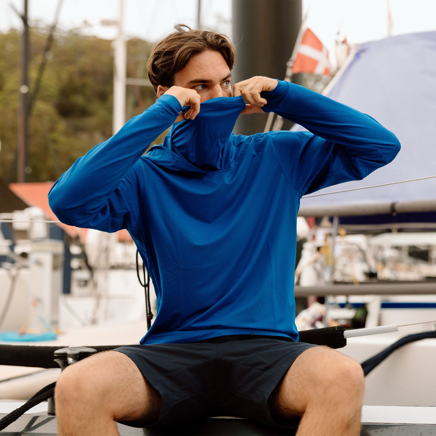 Hooded Sun Shirt - Blue