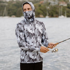 Hooded Sun Shirt - Grey Camo