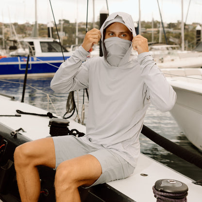 Hooded Sun Shirt - Light Grey