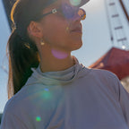 Burke Hooded Sun Shirt with built-in neck gaiter - light grey