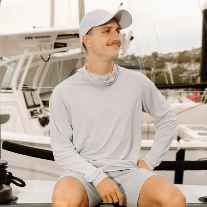 Hooded Sun Shirt - Light Grey