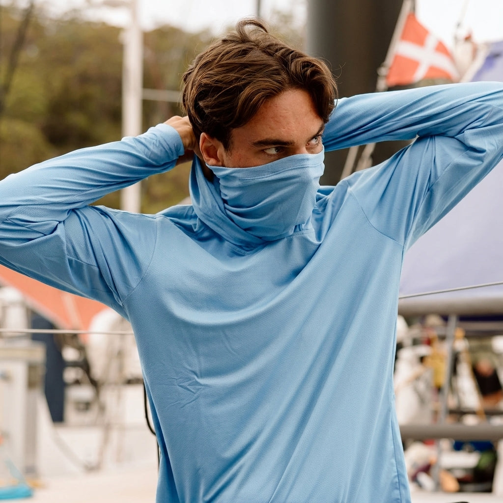 Hooded Sun Shirt - Sky Blue