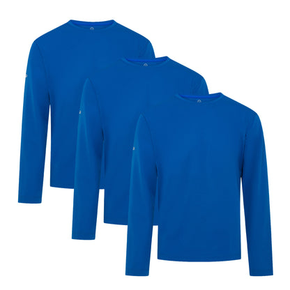 Crew Tech Tee LS (3-Pack) - Blue