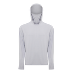 Burke Hooded Sun Shirt with built-in neck gaiter - light grey - product front
