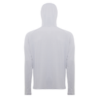 Burke Hooded Sun Shirt with built-in neck gaiter - light grey - product back