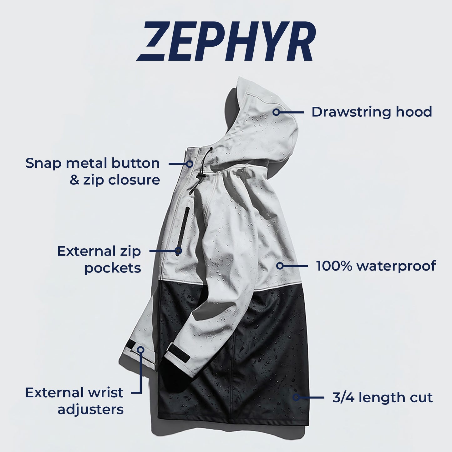 Zephyr Jacket - Light Grey | Black