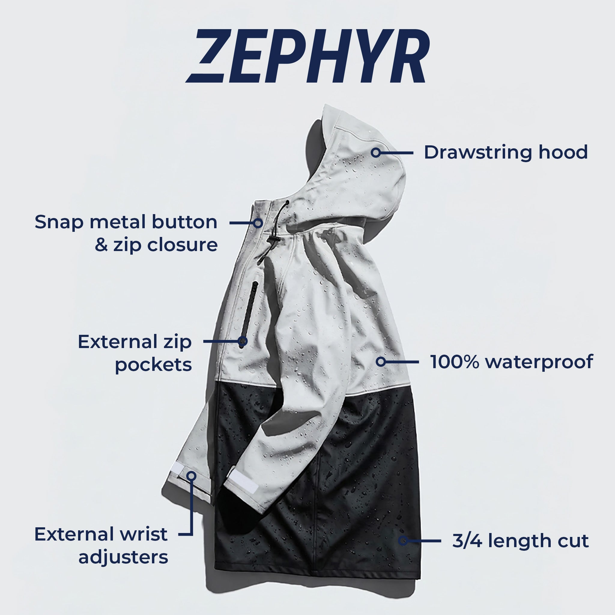 Zephyr Jacket - Light Grey | Black